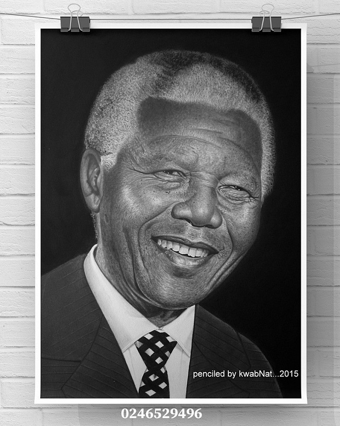 Tittle: Nelson Mandela(Graphite & Charcoal on chromocoat paper (20x24”)